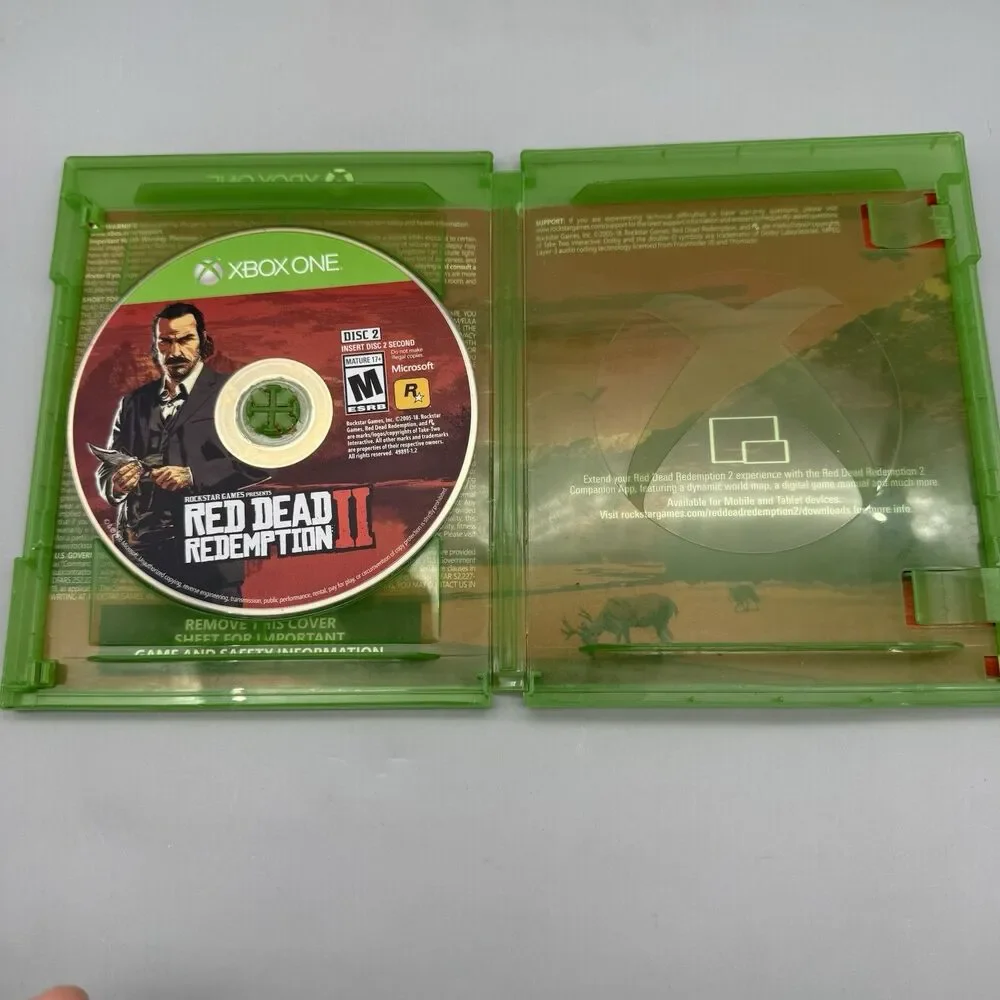Red Dead Redemption 2 Xbox One CIB With Map 2 Discs Missing Manual